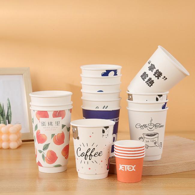 Disposable 9oz Paper Cup with Handle for Hot Drinks Tea & Coffee