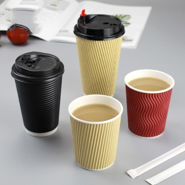 Hot Sale Disposable 8oz Ripple Wall Paper Coffee Cups