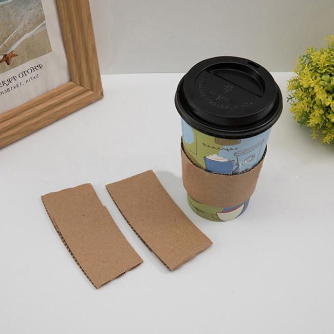 Disposable Heatproof Hot Cold Drink Cup Sleeve with Customized Logo