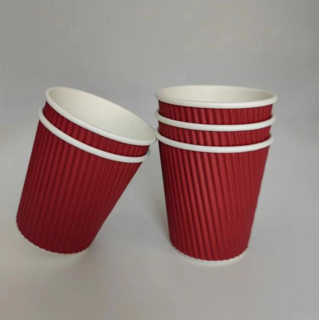Customized Logo Printed Ripple Paper coffee Cup