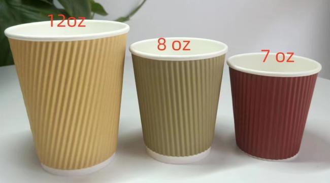 Factory Regular Base Supply Disposable Double or Ripple Wall Paper Cup 8oz 260g+18 PE+250