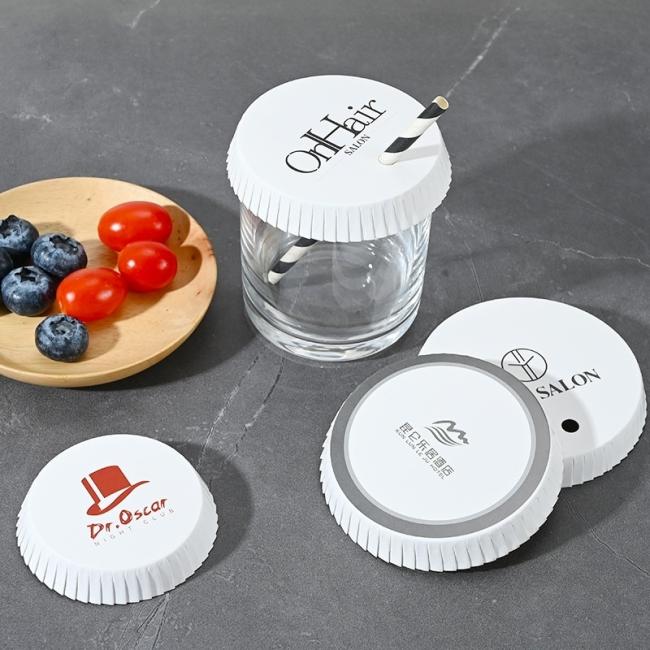 Various Size Used 7 Cm 230 GSM Karaft Custome Printed Paper Cup Lid Customer Printed for Hotel Club Salon