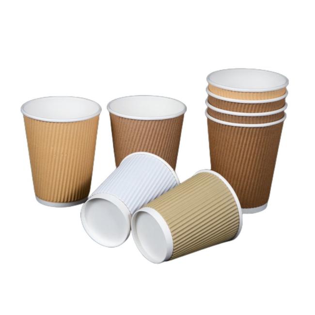 Disposable Custom Disposable Printed Double-Wall Ripple Double Wall Paper Cup