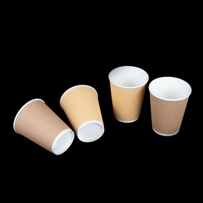 Water-Based Insulation Disposable Ripple Wall Paper Cup Hot Beverage coffee Cup