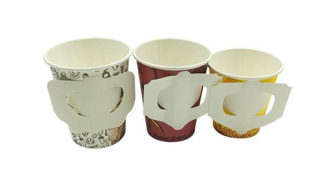 Customizes Logo and Size Disposable Paper Cup with Handle Tea or Coffee Cup