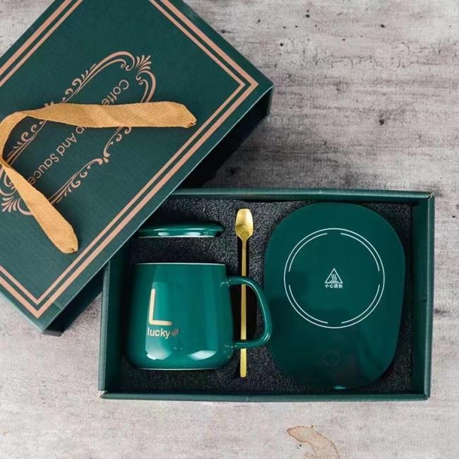 Utomatic Heating Coasters Gift Box Cup Set Thermostatic Coasters