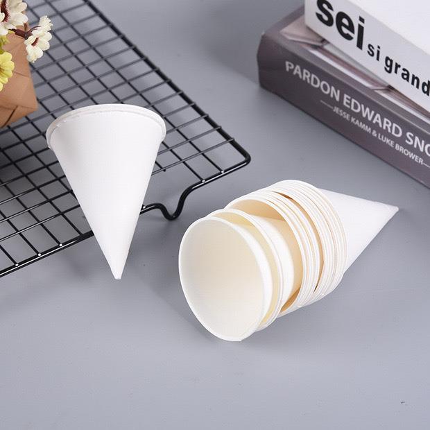 Paper Cone Cup 120 GSM 5000 Piece Per Carton PE Film White Disposable Paper Cup Popular in Airport Hospital Bublic Place