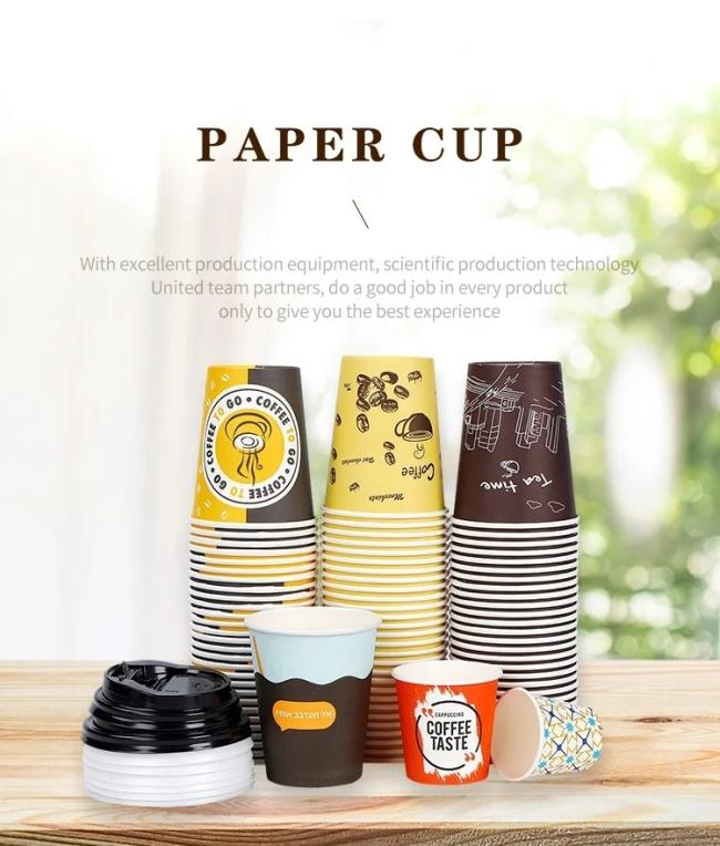 Single Wall Paper Tea Cups Hot Drink Paper Coffee Cup
