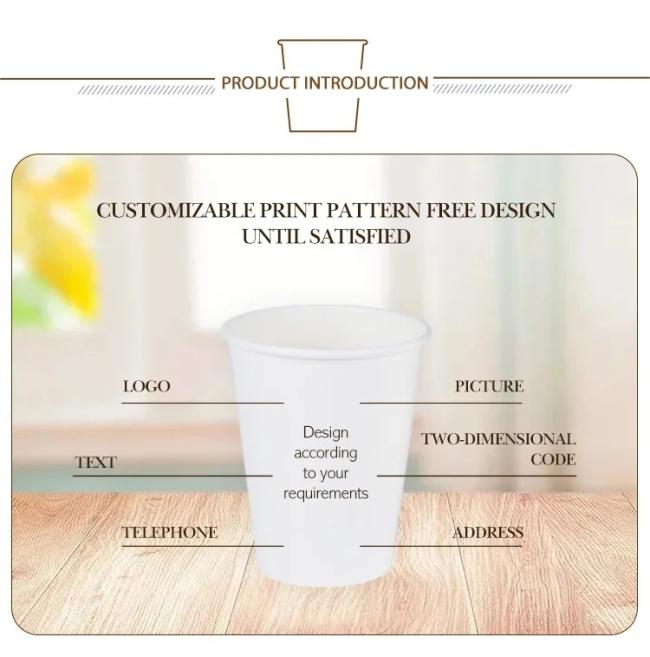 Wholesale Customized 8oz 12oz 16oz Drinking Paper Coffee Cups with Lids Cover
