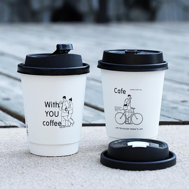 Free Sample Disposable Single Wall Bamboo Fiber Pulp Hot Coffee Paper Cup with Sleeves and Lid
