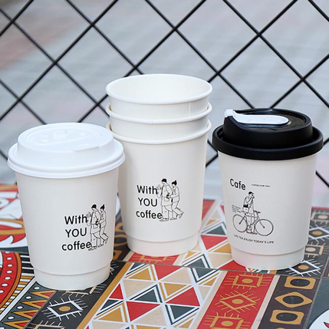 Free Sample Disposable Single Wall Bamboo Fiber Pulp Hot Coffee Paper Cup with Sleeves and Lid
