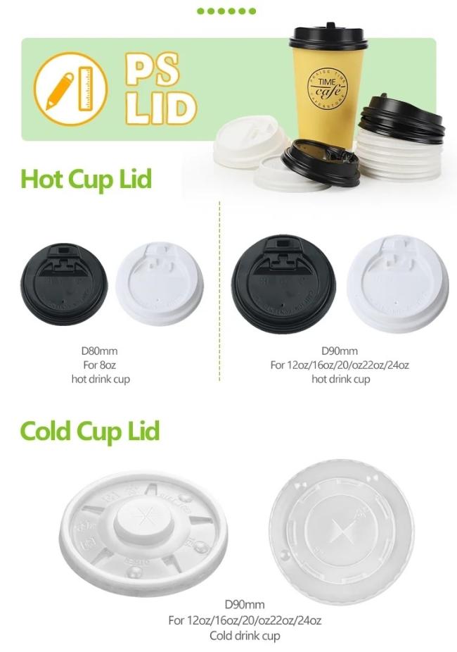 Free Sample Disposable Single Wall Bamboo Fiber Pulp Hot Coffee Paper Cup with Sleeves and Lid