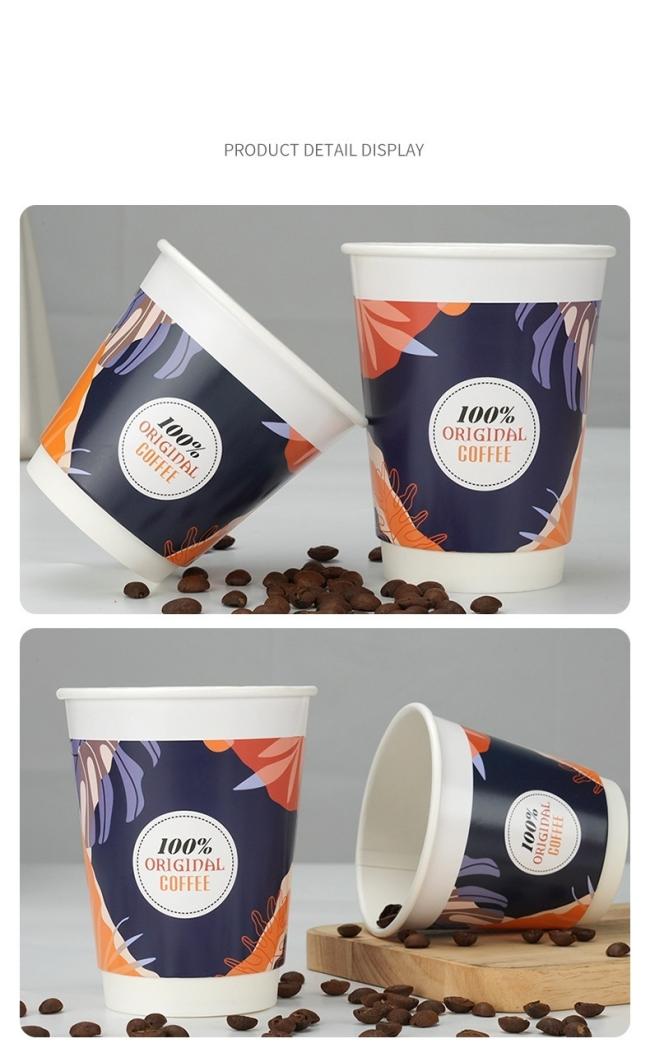 Customized Logo 2.5oz/3oz/4oz/6oz/7oz/8oz/8boz/9oz/10oz/12oz/16oz Disposable Hot Drink Paper Cup