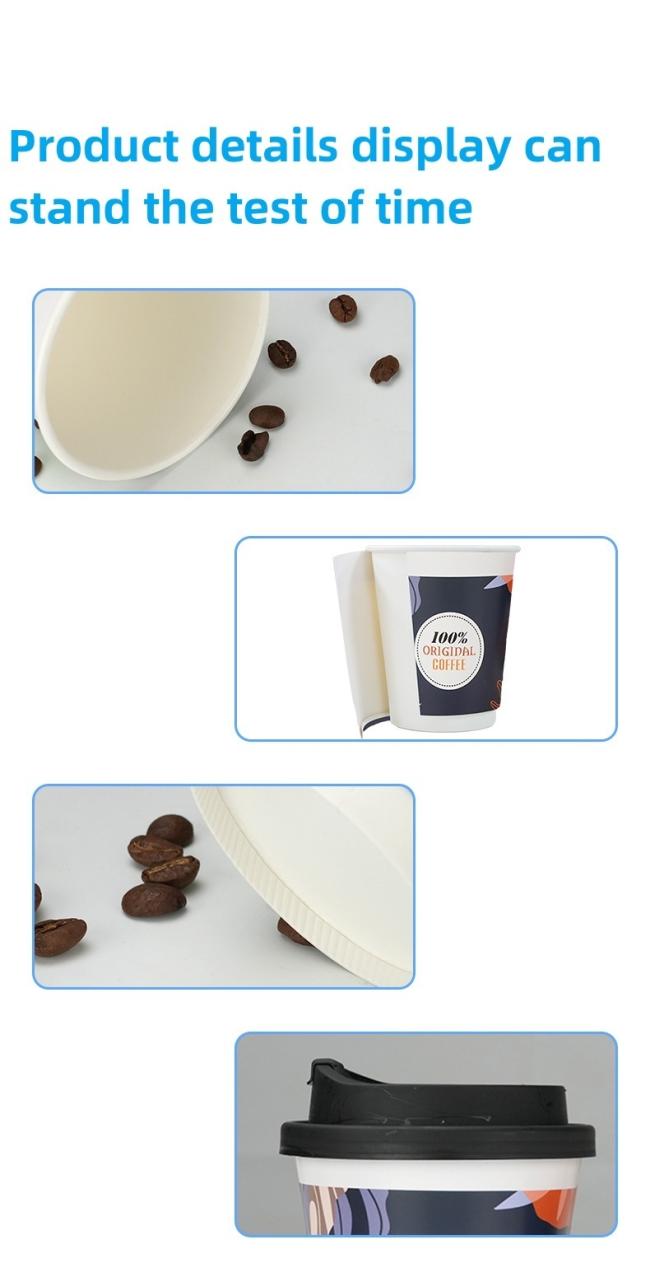 Customized Logo 2.5oz/3oz/4oz/6oz/7oz/8oz/8boz/9oz/10oz/12oz/16oz Disposable Hot Drink Paper Cup