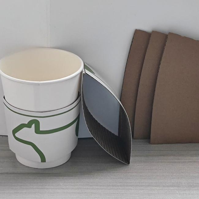 Eco Friendly Recyclable Custom Printed Logo Disposable Corrugated Cardboard Coffee Cup Sleeves for Hot Drink Cup