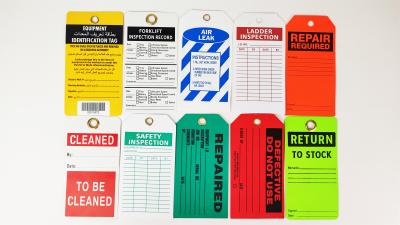 China Customized Plastic Safety Tag Colorful With Custom Design for sale