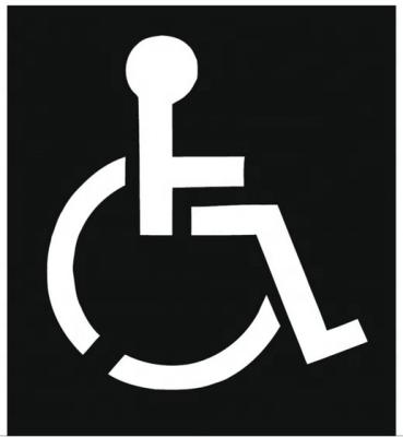 中国 車椅子のハンディキャップの記号のための黒いポリ塩化ビニールのステンシル影響が大きいプラスチック 販売のため