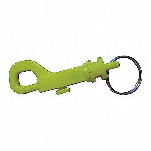 China Personalized Plastic Key Holder Key Clip 2-5/8 In Bolt Snap Split Key Ring Yellow Color for sale