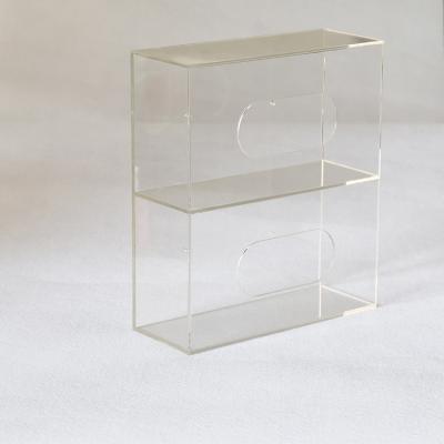 China Wall Mount Dust Proof 2 Boxes Clear Acrylic Box Custom Face Mask Dispenser for sale