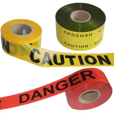 China 1000ft Yellow Caution Plastic Barrier Tape Safety Danger Red Color Warning for sale