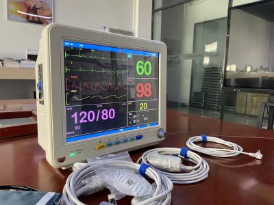 China 12.1 Inch TFT LCD Screen Portable Cardiac Patient Monitor ECG SPO2 NIBP Vital Signs Monitors for sale