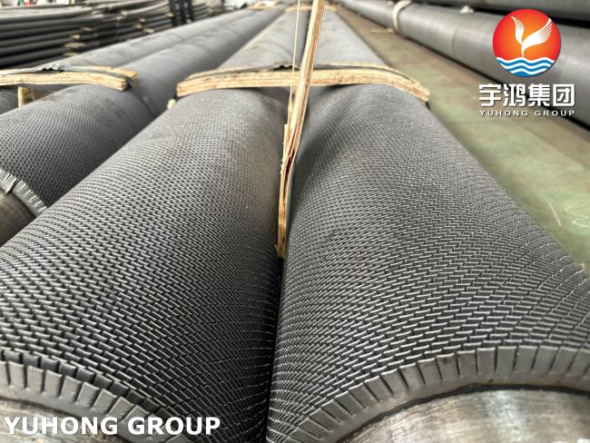 ASTM A106 Gr.B Serrated Fin Tube showing detailed fin structure and manufacturing quality