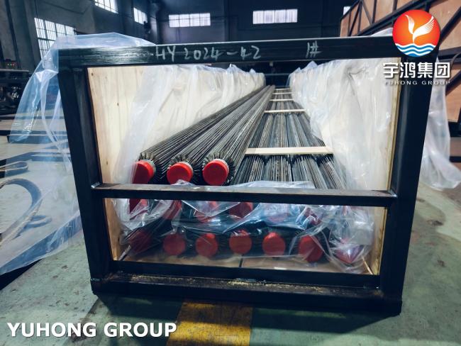 Longitudinal finned pipe with SS316L fins for oil cooler applications