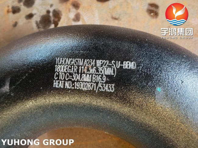 ASTM A234 WP22-S 180 Degree U Bend fitting for high temperature applications in industrial piping systems