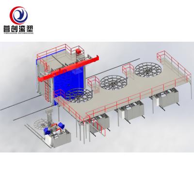 China Multi-arm rotomolding machine for water tank manufacturing en venta
