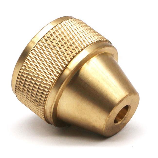 Copper knob, handle, with knurling.
