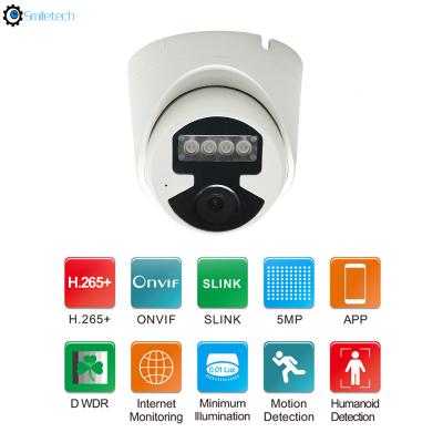 China H.265 indoor POE 5.0MP 20m IR distance 2MP mini dome 3.6mm lens 1080P plastic IP dome surveillance camera for sale