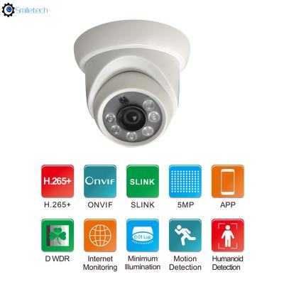China Indoor plastic case POE 5.0MP 20m IR distance 2MP 3.6mm lens 1080P smart analysis  human detection IP dome camera for sale