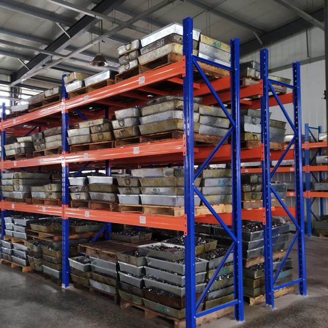 High-capacity pallet racking system installation