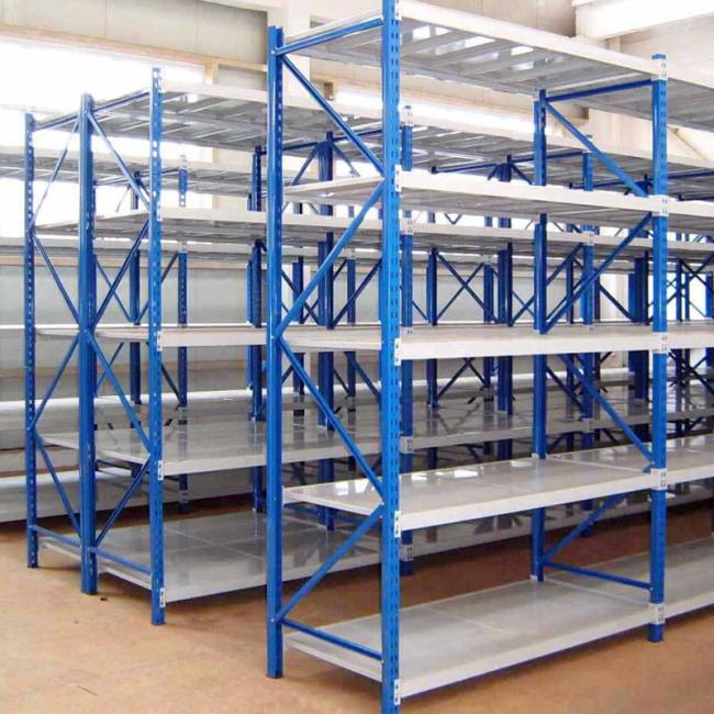 Warehouse racking installation in progress