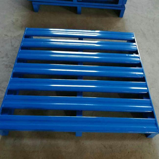 Close-up of steel pallet construction