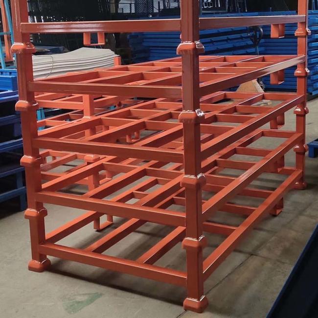 Close-up of metal pallet box construction
