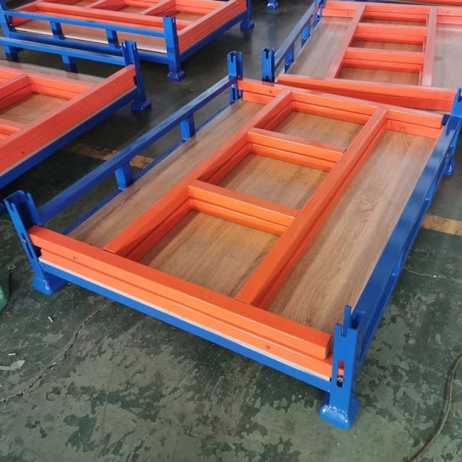 Multiple steel bulk bins in warehouse storage
