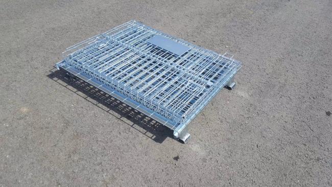 Wire mesh container detail showing construction quality