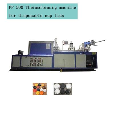 China Máquina de termoformagem automática de copos de plástico usado Máquina de cobertura de copos PS para animais de estimação descartável à venda