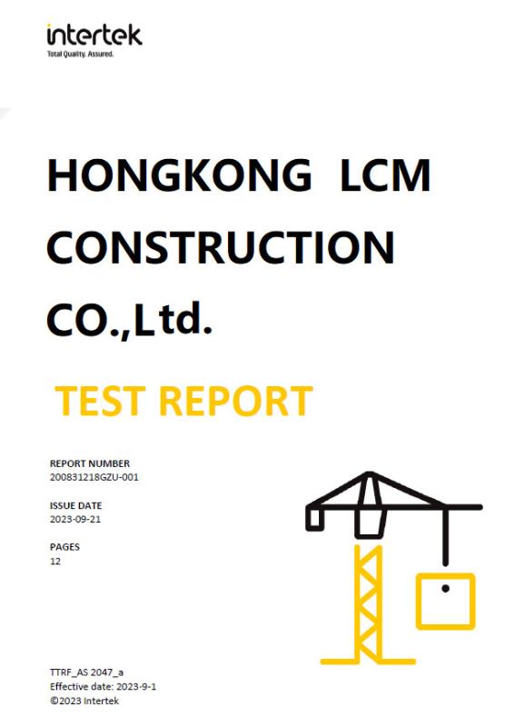  - HongKong LCM Construction Co., Limited