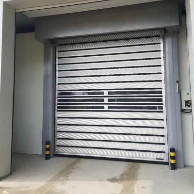 China Silver Aluminium Roller Shutter Door frame Commercial Rolling Door Ventilated for sale