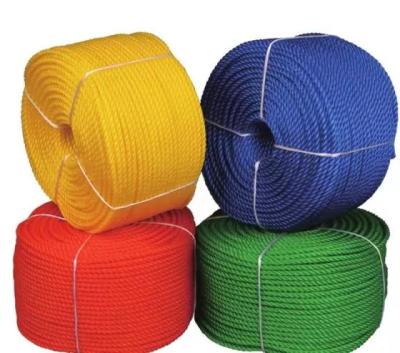 China 3 Strand Rope Fish Cage Net Industrial Plain PP Polypropolene Rope All Purpose 3 Ply Twist Nylon Rope for sale