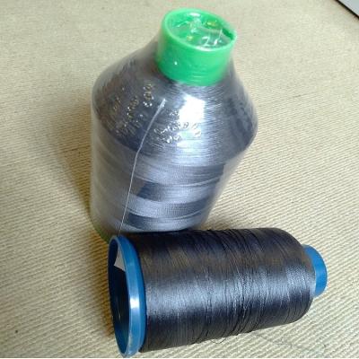 China Black Polyester Sewing Thread Yarn Low Smoke For Special Clothes for sale