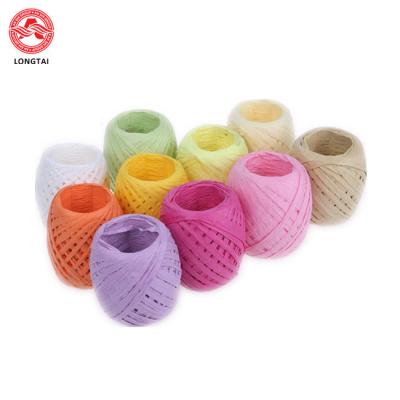 China 2-3Cm Unfolded Width Formaldehyde Paper Raffia Rope For Craft Colorful for sale