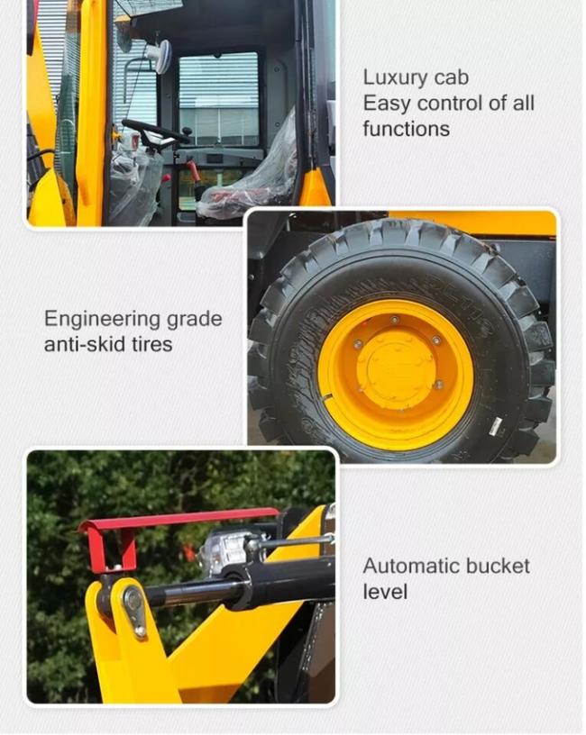 Mechanical Lever Mini Wheel Loader 2.0meter Compact Hydraulic Pilot For Option 1