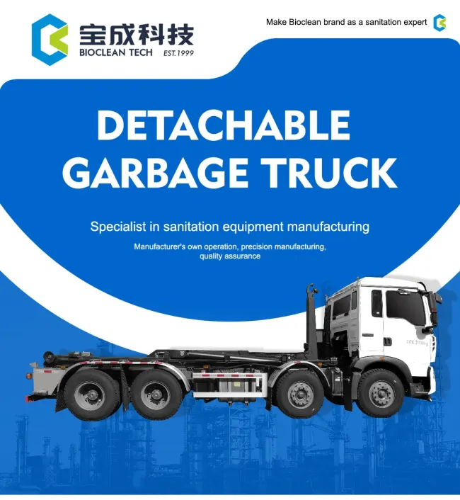 18T High Efficiency Hook Lift Garbage Truck, Detachable Container Type