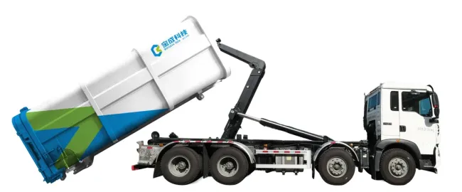 18T High Efficiency Hook Lift Garbage Truck, Detachable Container Type