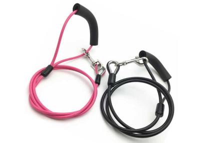 China 1.8 - 2.0mm Spring Hook Pet Tie Out Cable , Stainless Steel Dog Training Leash for sale