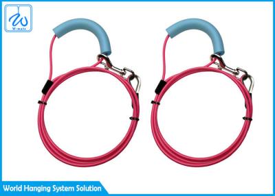 China PVC Coated Pet Tie Out Cable Sturdy Spiral Stake With Keychain / Soft Handgrip for sale