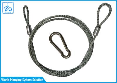 Chine Câble galvanisé de corde de fil d'acier avec des boucles pour le projecteur d'étape avec le support à vendre